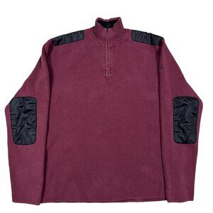 Victorinox Sweater Mens Large Pullover Quarter Zip Elbow Patch Swiss Army Knife